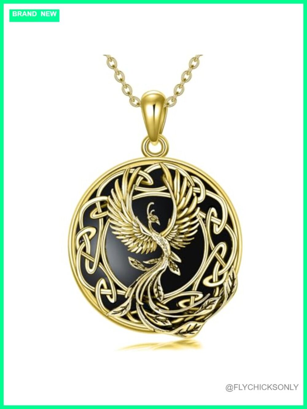 S925 Sterling Silver Celtic Phoenix Pendant Necklace for Women